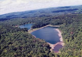 Aerial view of Lenox Reservoirs